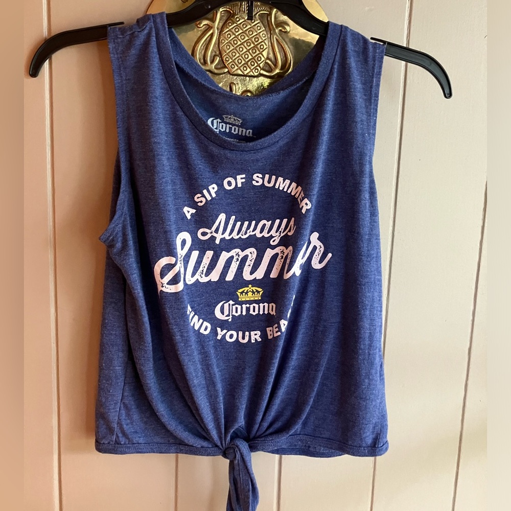 Corona tie front tank top